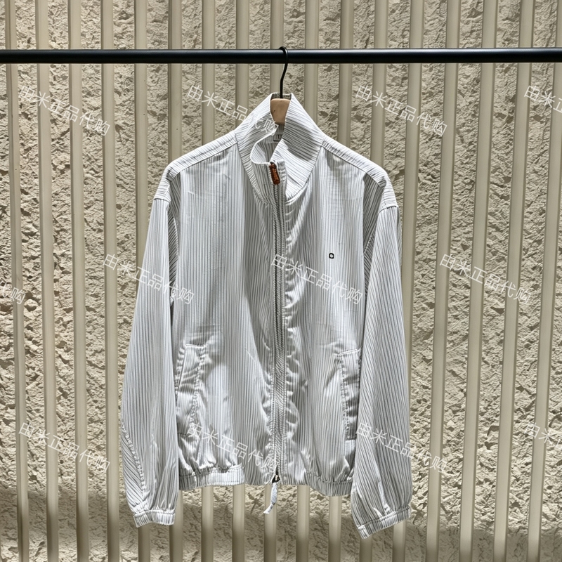[Active Series] Authentic 2026 Autumn New Product Light Silk Cotton Striped Unisex Jacket Mbf3Jkt004