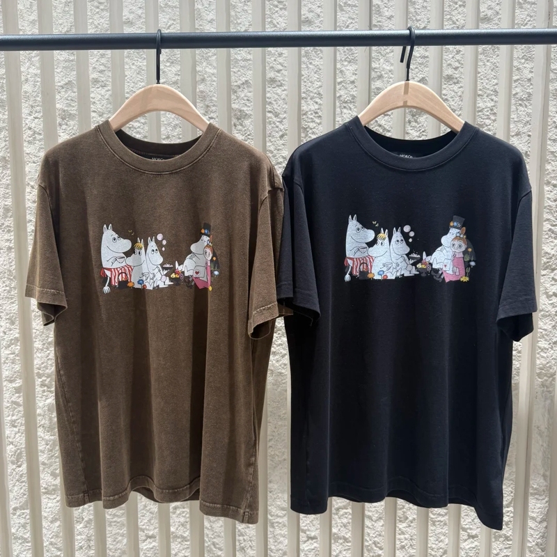 [Moomin Series] Authentic 2026 Summer New Product Asute-Dyed Long-Staple Cotton Short-Sleeved T-Shirt Mbf2Tee045