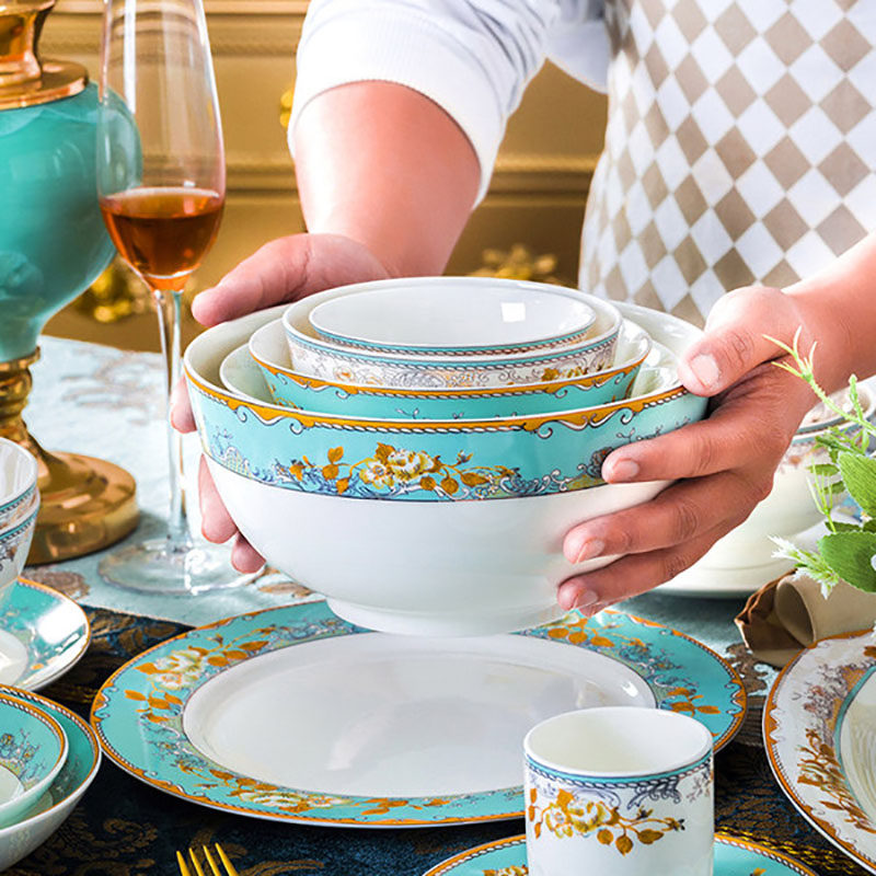 Poixuan Jingdezhen Ceramic ware dishes Bowls Bone porcelain tableware Creative dishes Dish Rice Bowls rice bowls Home Noodles Bowls