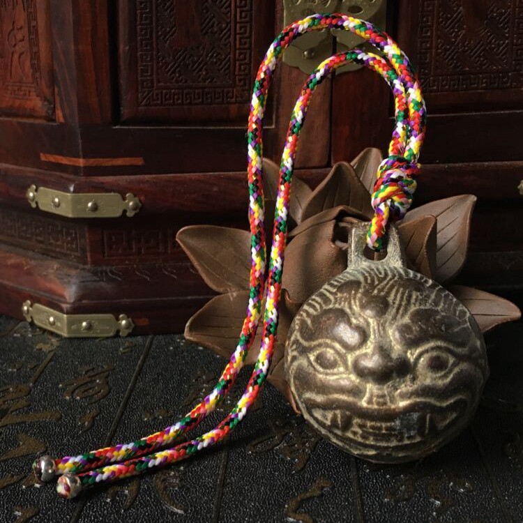 Colorful wire pendant brass old bell bag hanging DIY keychain brass bell accessories