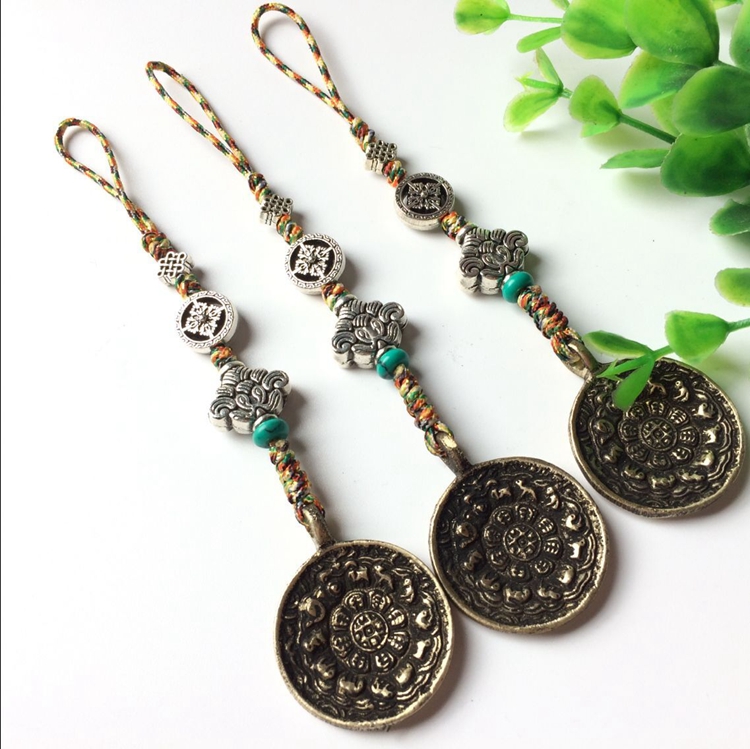 Handmade Retro Retro Gossip Hand Strings Accessories Weave Pendant Carry-on nine Palace Placard Casket Hang Pendant