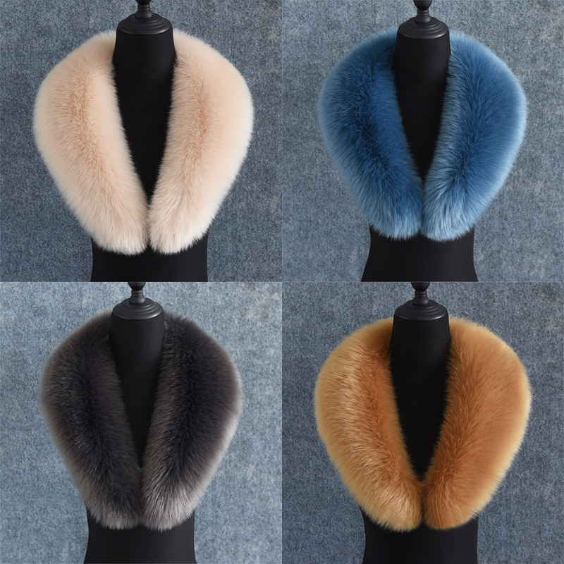 Autumn and Winter Oversized Faux Fox Fur Collar for Men and Women, Suit Collar, Woolen Coat, Green Fruit Collar, Fur Collar, Sold Separately, Universal