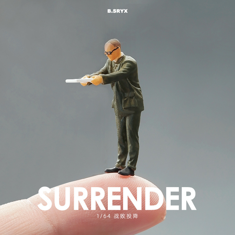 1:64 Defeat Surrender Book, Military Officer, Soldier, Ambulanman, Miniature Doll Model, Mini Sand Table, Small Hand-Made Ornaments