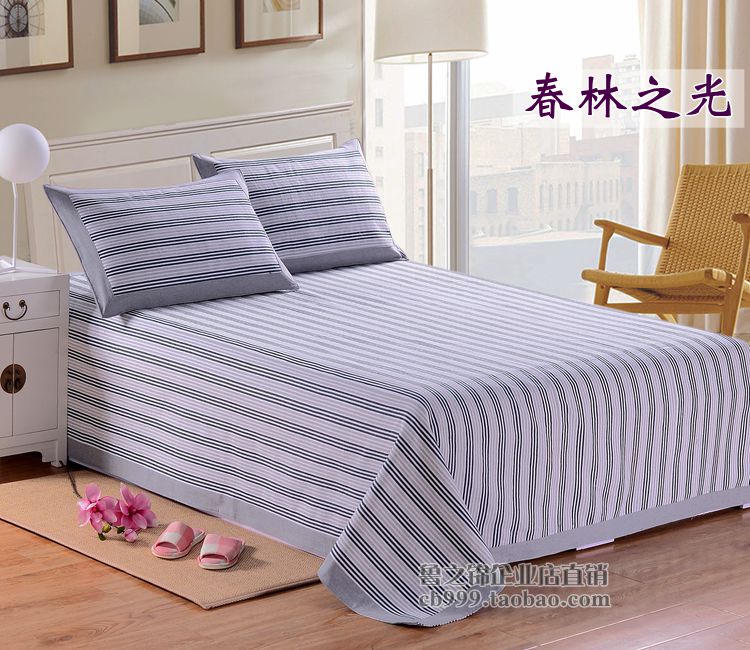 Handmade Sơn Đông cũ vải thô giường đôi đơn ba mảnh cotton dày cũ vải thô mat mùa hè 1.5 m1.8 m giường