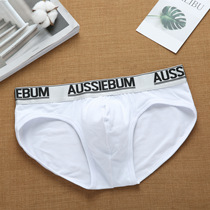 Mens Pure Cotton Comfort Low Waist Elastic Breathable Clear Refreshing Hip Tide Letters Youth Movement Personality Triangle Briefs