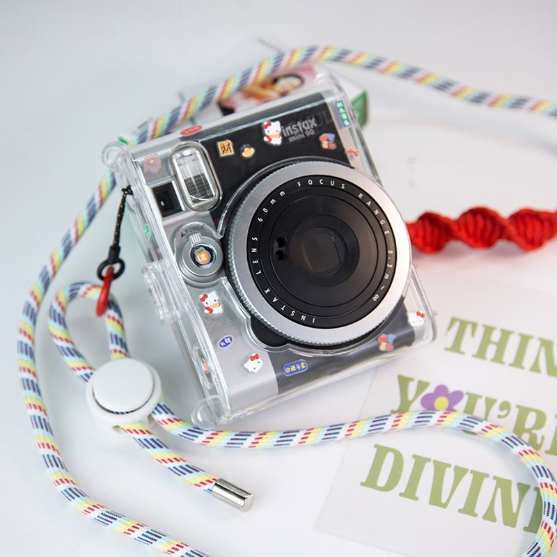 Suitable for Instax Fuji Instant Camera Mini90 Protective Case Silicone Cover Soft Shell Cute Lanyard Accessories Suitable for Instax Fuji Instant Camera Mini90 Protective Case Silicone Cover Soft Shell Cute Lanyard Accessories
