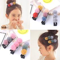 Childrens hair accessories Chinese style Chinese New Year headdress girl New year hair ball plush cute Net red hairclip clip