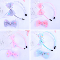 Super fairy mesh childrens hairpin hair hoop non-slip does not hurt the head little girl girl bow broken hair bangs headdress