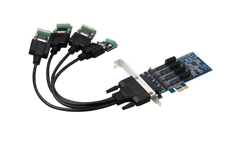 Кабель/разъем/конвертер diewu 工业级 pcie2口4口 rs485/422光电隔离串口扩展卡二级防雷