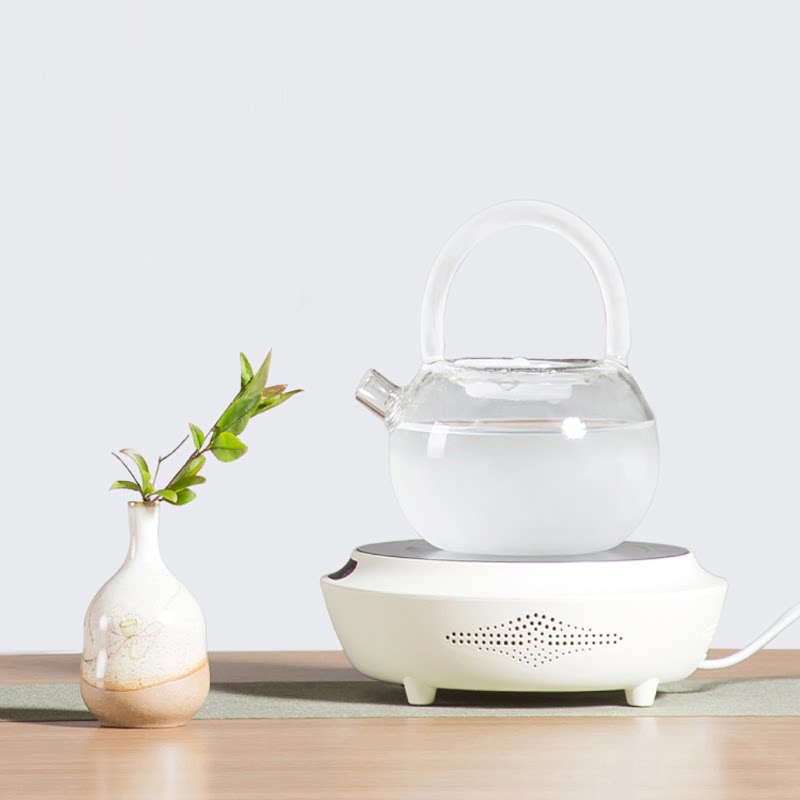 Small sitting black crystal stove tea stove Household small mini electric stove Tea boiling water special tea set does not pick the pot Super silent