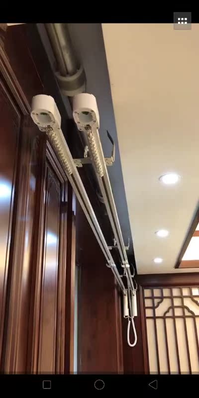 Electric lift opening and closing curtain duplex building villa office ultra-high electric lift opening and closing track remote control curtain rod