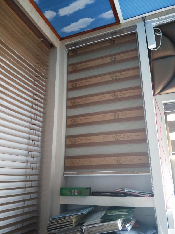 Roller shutter curtains printed soft yarn curtain shading jacquard soft yarn blinds Living room Kitchen Office Custom price minimis