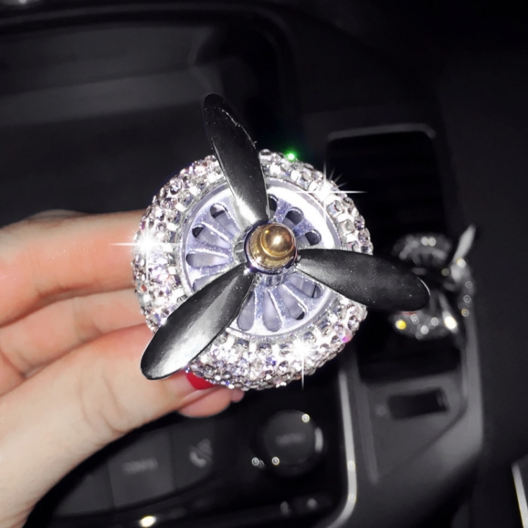 Car opening scented atmosphere inlaid drilling upscale Air Force 3rd car Fragrance air conditioning air outlet Fan in-car adornment