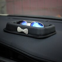 Car storage box car instrument panel storage box with diamond bow bow glove bag mobile phone glasses storage
