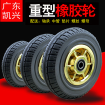 Solid wheel 6 inch silent universal wheel soft rubber wheel 5 inch 8 inch silent rubber wheel universal bearing double 11 Main venue