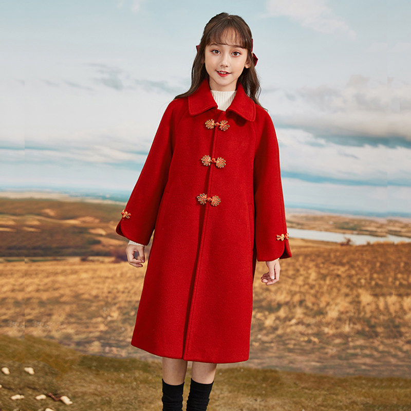 Girl child, son of a large coat of clothing Children's Mao jacket 2021 New winter CUHK Tong China Winnie