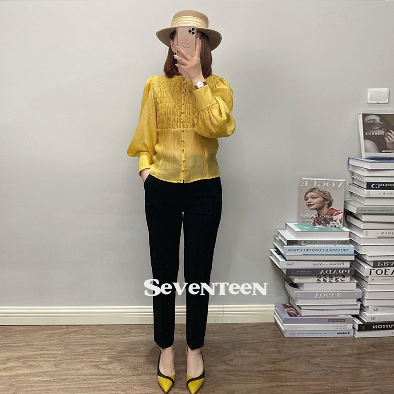 Good design quality thief good heavy craft bubble sleeve T shirt 2022 summer new Yang shirt