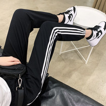  Japan SLY sweatpants womens loose beam feet summer thin section nine-point straight downlight casual sweatpants ins tide