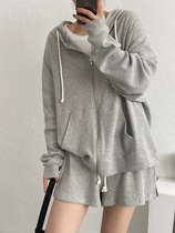 Japan SLY2021 spring and summer sports suit womens loose casual fashion waffle sweater two-piece set