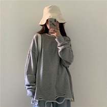  Japan SLY hole sweater womens spring and autumn loose thin ins super fire net red long-sleeved top jacket tide