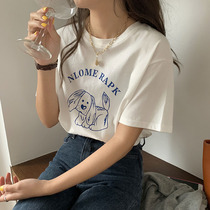  Japan SLY short-sleeved t-shirt womens cartoon printing summer 2020 new loose student wild cotton top