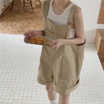 Japanese SLY tooling harness shorts female summer loose 2021 new high waist display slim width leg straight drum pants