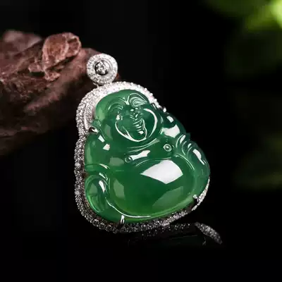 Yongdexiang China and Myanmar natural jade A goods 18k gold inlaid Buddha pendant necklace Jade pendant brother pendant male live