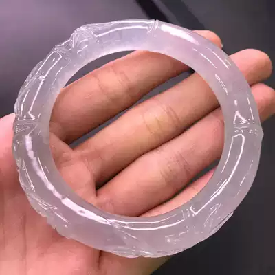 Yongdexiang Myanmar natural ice species jade A goods rough live large ring mouth jade bracelet children custom bamboo joint