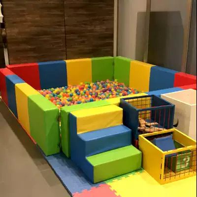 Children's soft fence ball pool early education parent-child kindergarten Naughty fort sand pool guardrail rectangular combination soft stool