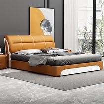 Single bed Small family Type 1 2 m Child minimalist Leather Bed Boy Soft Bunk Bed 1 35m Storage Girl Princess Bed