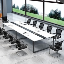 Beijing office furniture steel frame conference table plate-plate minimalist modern strip table training fair guests table and chairs