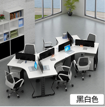 Beijing office furniture table and chairs combination minimalist modern six-member screen partition arched corner staff working position