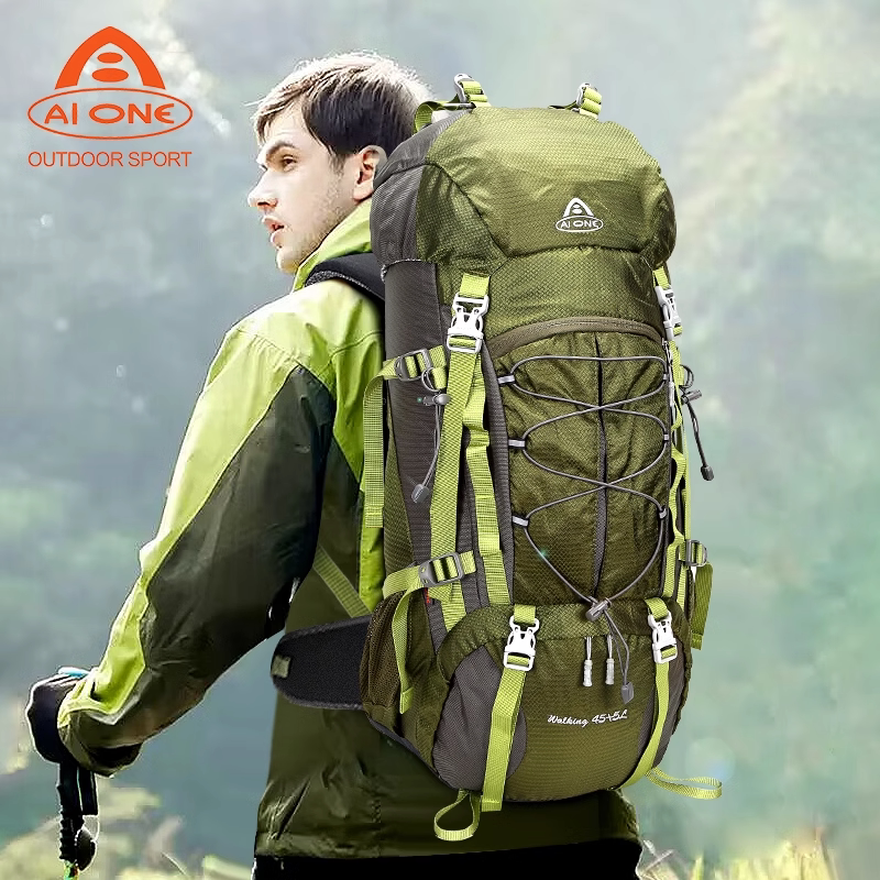 Aiwang Professional Suspension Mountaineering Bag Large Capacity Outdoor Backpack for Men and Women Hiking Multifunctional Travel Backpack 50 Liters