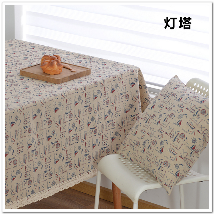 Vải nhỏ điểm vải lanh nghệ thuật bàn cà phê bàn ​​tròn khăn trải bàn tùy chỉnh ren khăn trải bàn phong cách retro khăn trải bàn ghế gỗ