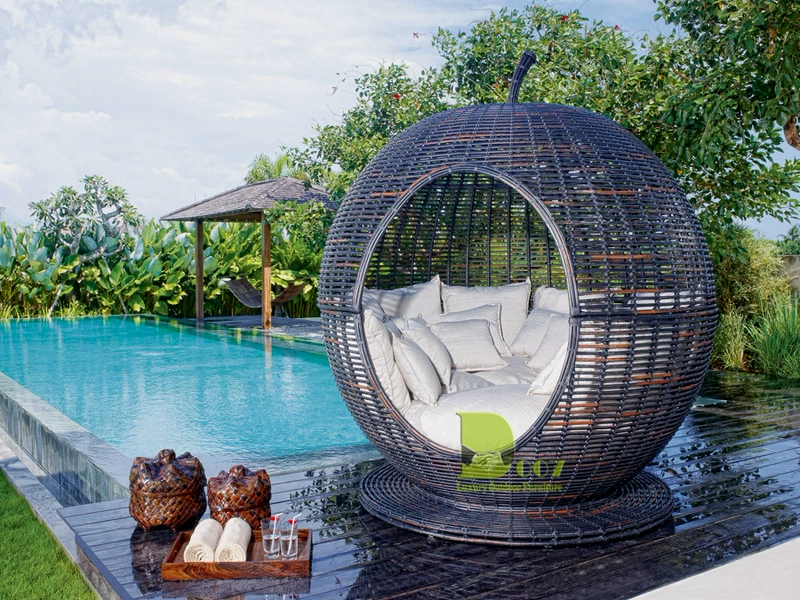 Nội thất giường ngủ ngoài trời phòng biệt thự tổ mô hình nhà nghệ thuật khách sạn câu lạc bộ khu du lịch vòng tròn sáng tạo - Bàn ghế ngoài trời / sân ghế ngoài trời