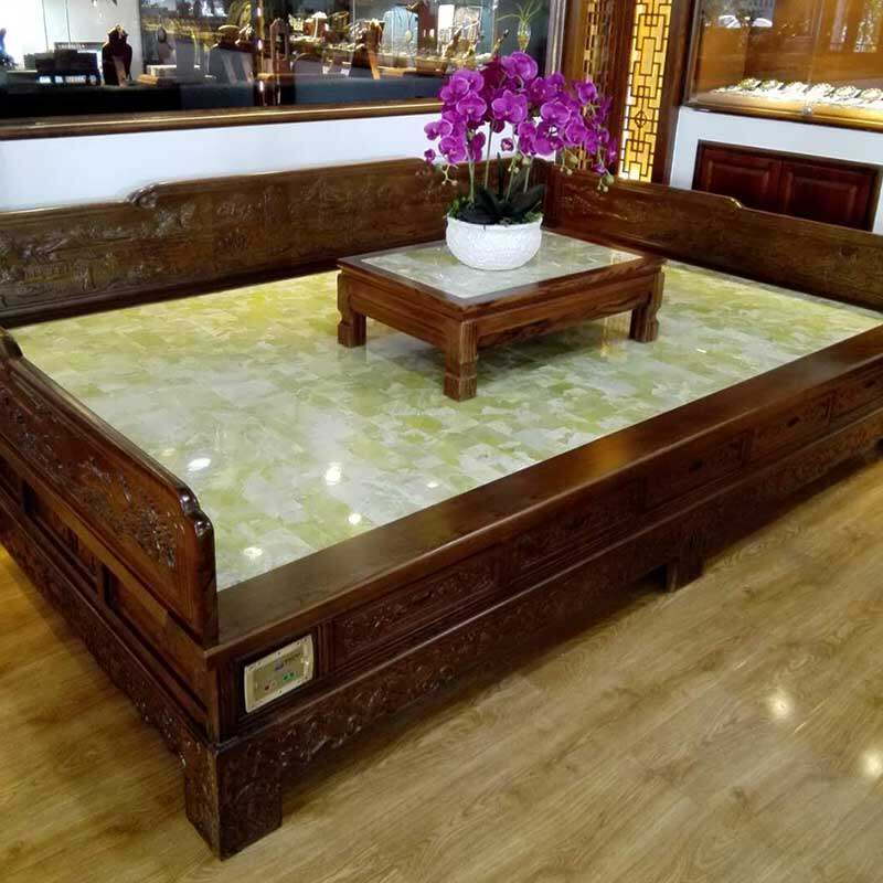 Jade-edge multifunctional jade bed jade heating bed plate jade-jade-jade-bed extra-long wave natural jade plate bed fire kang