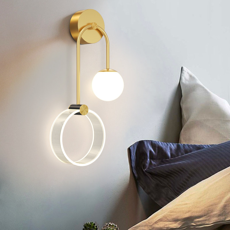 Wall Lamp Light Extravagant Net Red Bedroom Bed headlights Modern minimalist Living room Background wall Wall Lamp Creativity Nordic Designer Lamp