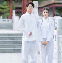  Chinese clothes Hanfu Mens and womens bottoming shirts collared long-sleeved trousers Mens ancient clothes to wear lining suits Student thin lining