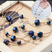 Korean version Temperament Long Style Pearl Crystal Sweater Chain Long necklace Female wool clothes Decorative Accessories Hanging Chain