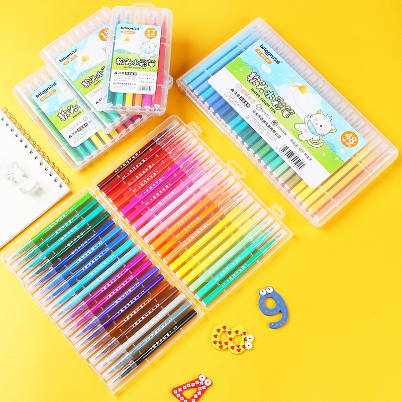 Korean soft head watercolor pen children's washable color pen children's art painting brush set 24 36 48 colors