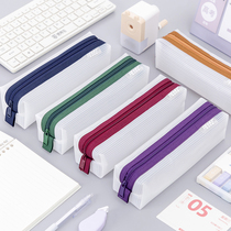 Han high-value EVA retro square pen bag water resistant grid stationery bag in large capacity to collect middle school students