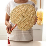 Mai Stround Fan Old -Модный Big PU Fan Group Fan Fan Grass Mosquito Репеллентный комар
