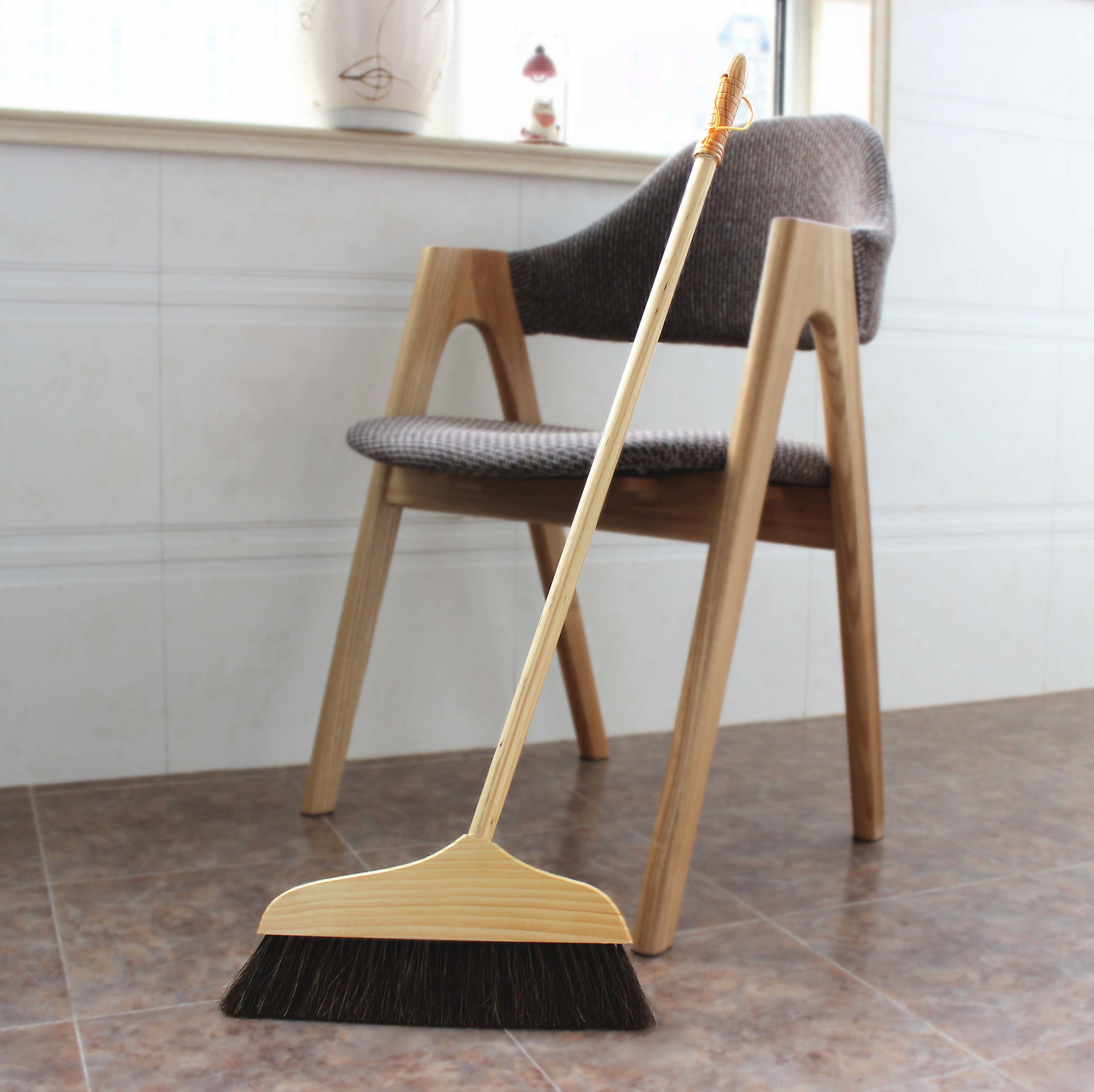 Mane soft hair broom combined suit pig wool broom Home Grey Ware Fine Wool Wood Flooring Sweep single