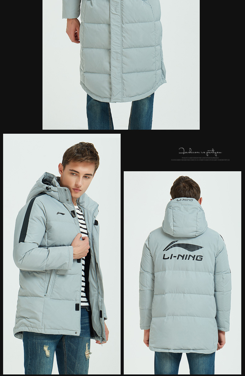 Trung Quốc Li Ning thể thao xuống áo khoác nam dài mùa đông ấm áp trên đầu gối dày áo khoác trẻ em áo gió nữ áo khoác phao dài