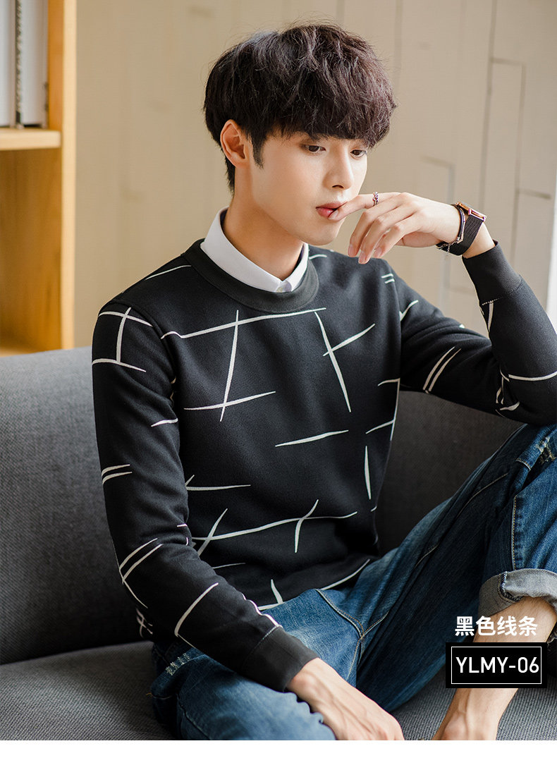 雅鹿 男士加绒加厚毛衣 图5