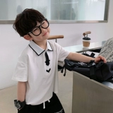 辰辰妈 Летний фальшивый воротник для мальчиков, галстук, детская футболка polo, детская одежда, в западном стиле