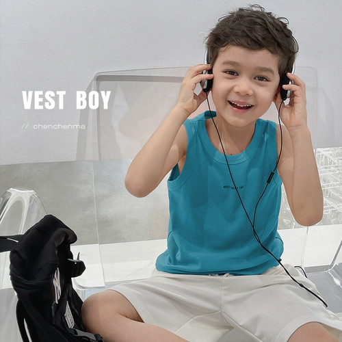 Детская летняя майка для мальчиков, комфортная футболка без рукавов