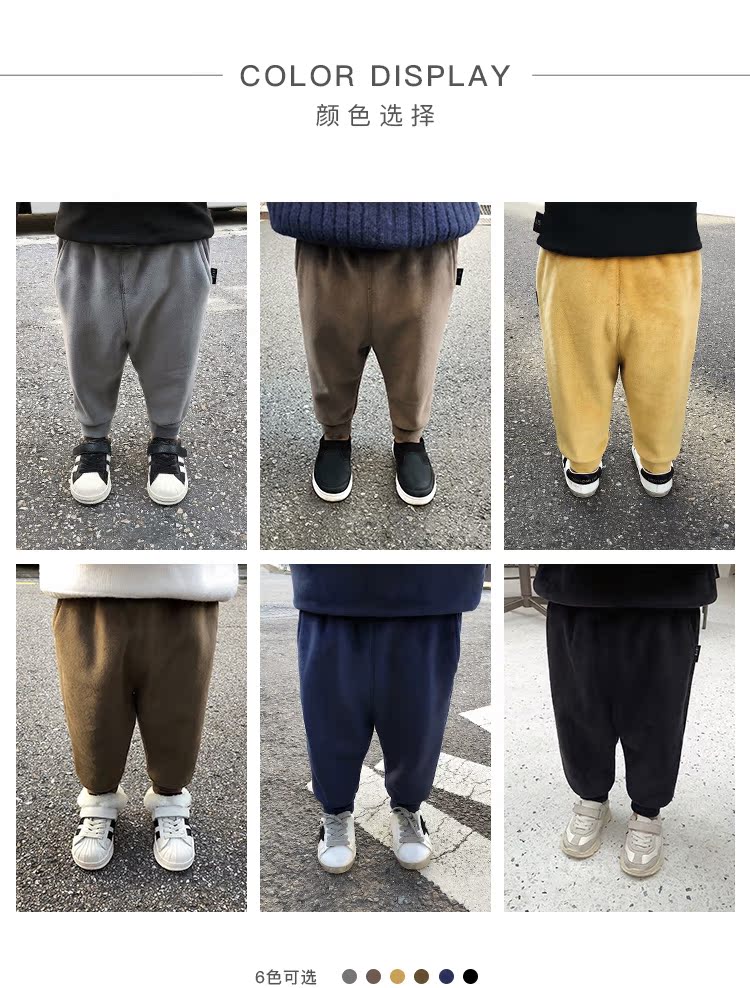Quần bé trai mẹ mùa thu và mùa đông 1-3 tuổi bé cộng với quần legging nhung mặc quần bé nhung ấm áp quần ống rộng cho bé gái