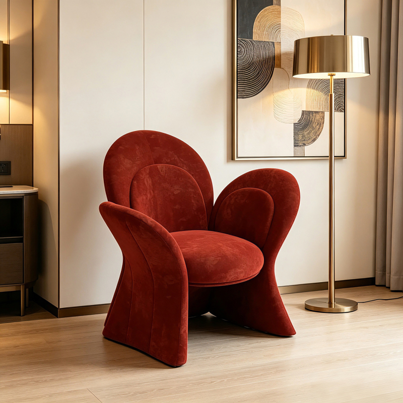 Italian-Style Minimalist Living Room Single Flower-Shaped Leisure Chair Designer Model Living Room Balcony Trendy Reception Sofa Chair Italian-Style Minimalist Living Room Single Flower-Shaped Leisure Chair Designer Model Living Room Balcony Trendy Reception Sofa Chair