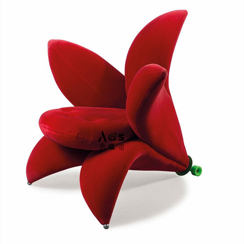 Nordic Fashion Designer Fiberglass Lily Flower Sofa Creative Irregular Model House Villa Petal Leisure Chair